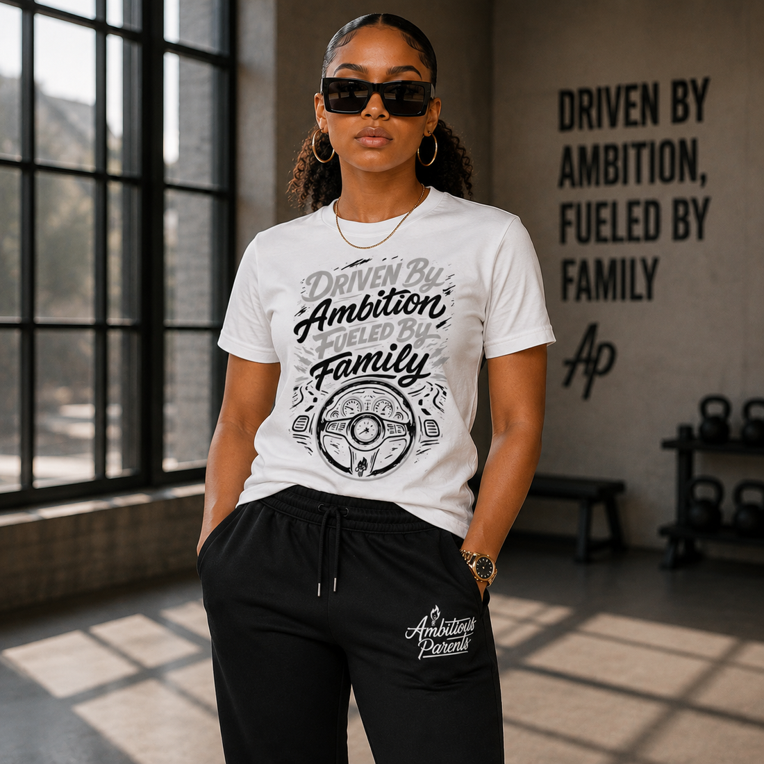 Driven By Ambition, Fueled By Family Tee (White)