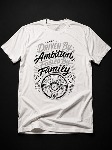 Driven By Ambition, Fueled By Family Tee (White)